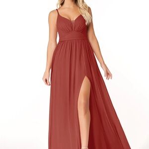 Azazie RaynaTerracotta Maxi Dress- Size 6